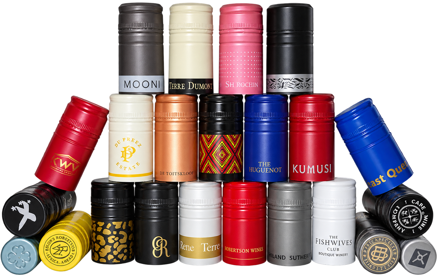 Branded and generic colour screwcaps